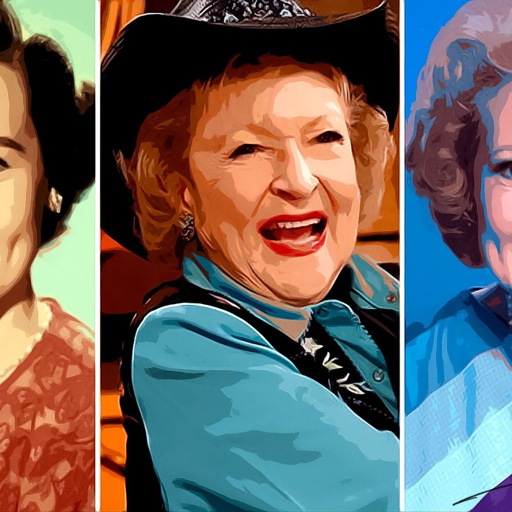 Betty White Past | Present | Future Realistic Digital Art Vector Portrait #1